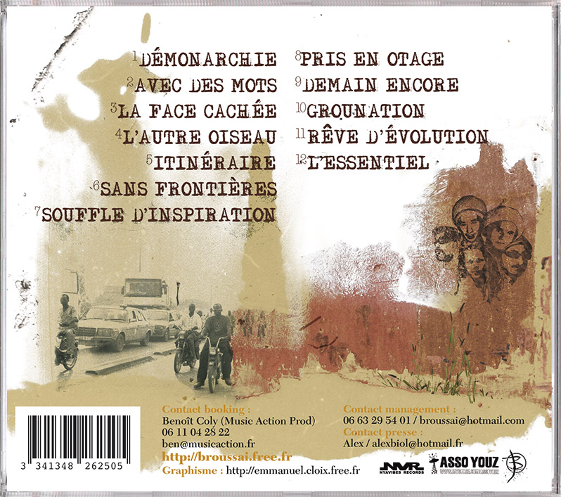 Campagne d'album Broussai Avec des mots CD back - Emmanuel Cloix